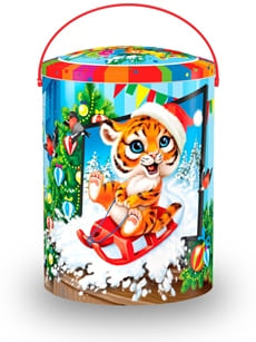 Новогодний подарок Тигр на санях 1100 гр.